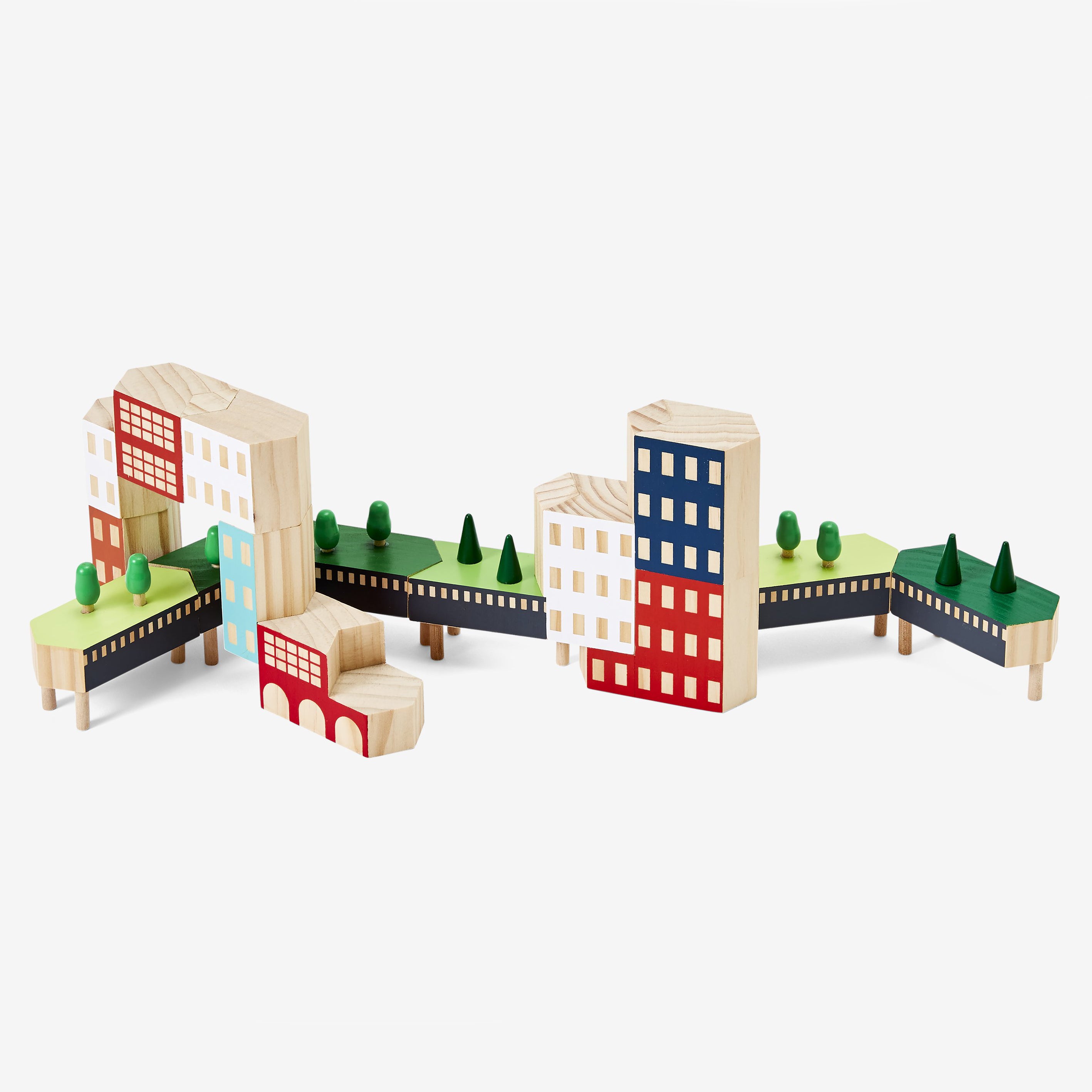 Blocks in the Blockitecture® Greenway—architect building blocks in the set up like the High Line.