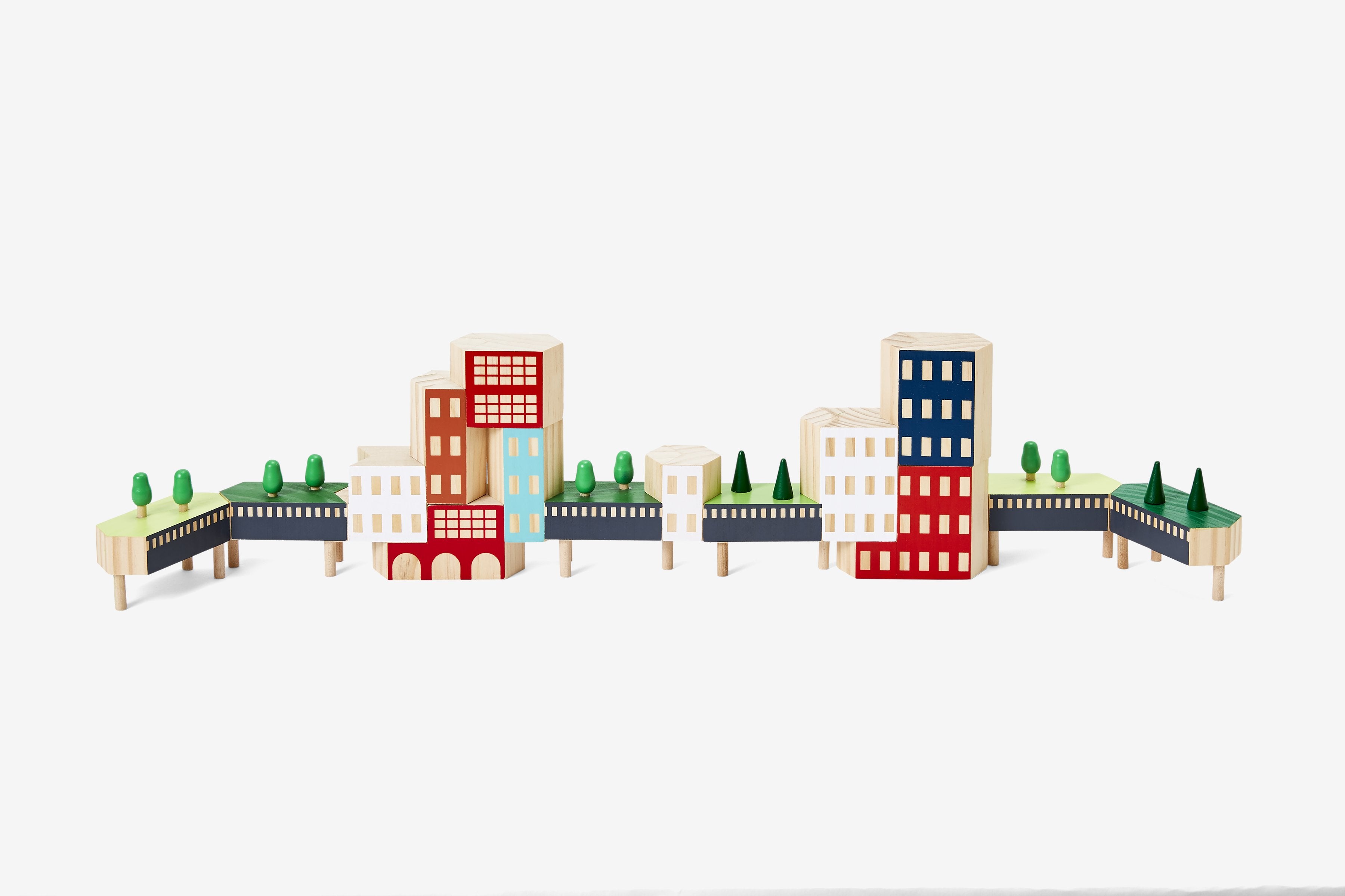Blocks in the Blockitecture® Greenway—architect building blocks in the set up like the High Line.