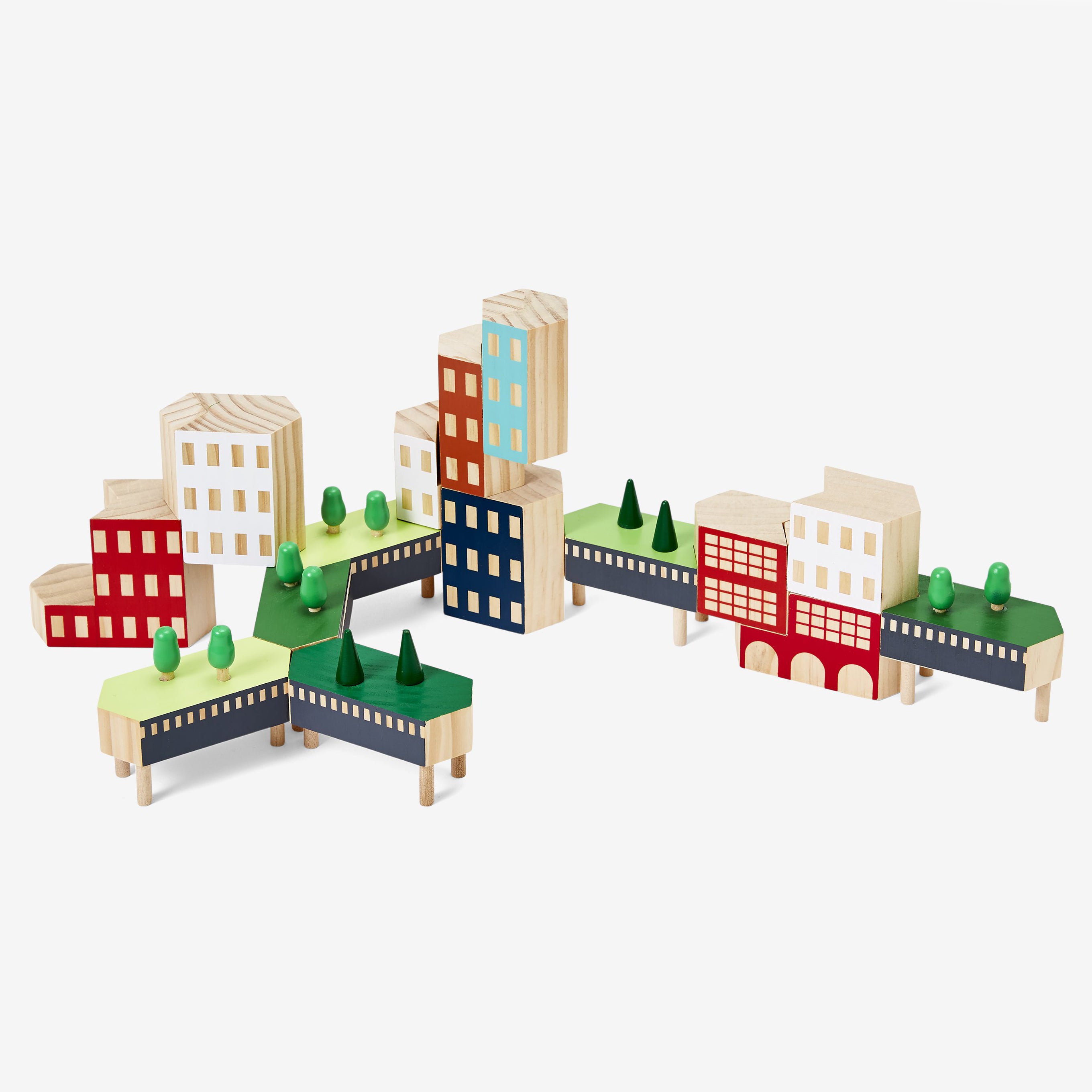Blocks in the Blockitecture® Greenway—architect building blocks in the set up like the High Line.