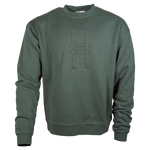 Big Icon Crewneck in Ivy with monochromatic embroidery details. Front features big High Line icon and High Line wordmark on sleeve.