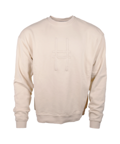 Big Icon Crewneck in River Birch with monochromatic High Line icon embroidered on the front.