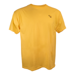 Yellow light-weight cotton t-shirt with a small bumblebee printed on the chest.