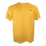 Yellow light-weight cotton t-shirt with a small bumblebee printed on the chest.