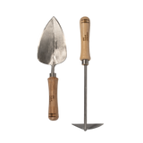 Sneeboer trowel and hand hoe with High Line icon and "Piet Oudolf collection" embossed on the wood handles.