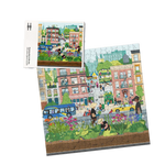 Nature in the City Puzzle box top with mockup of completed puzzle.