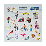Community in the Sky sticker sheet featuring 26 of Jiaqi Wang's illustrations from the Nature in the City mural.