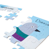 Partially completed Dinosaur Kids' Puzzle, showing some of the pigeon and "Dinosaur" in the artist's handwriting.