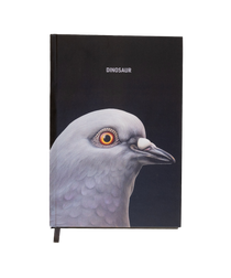 Front cover of the Dinosaur Notebook, featuring the big pigeon head and "Dinosaur"