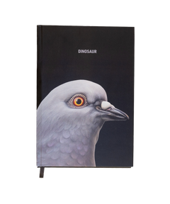 Front cover of the Dinosaur Notebook, featuring the big pigeon head and "Dinosaur"