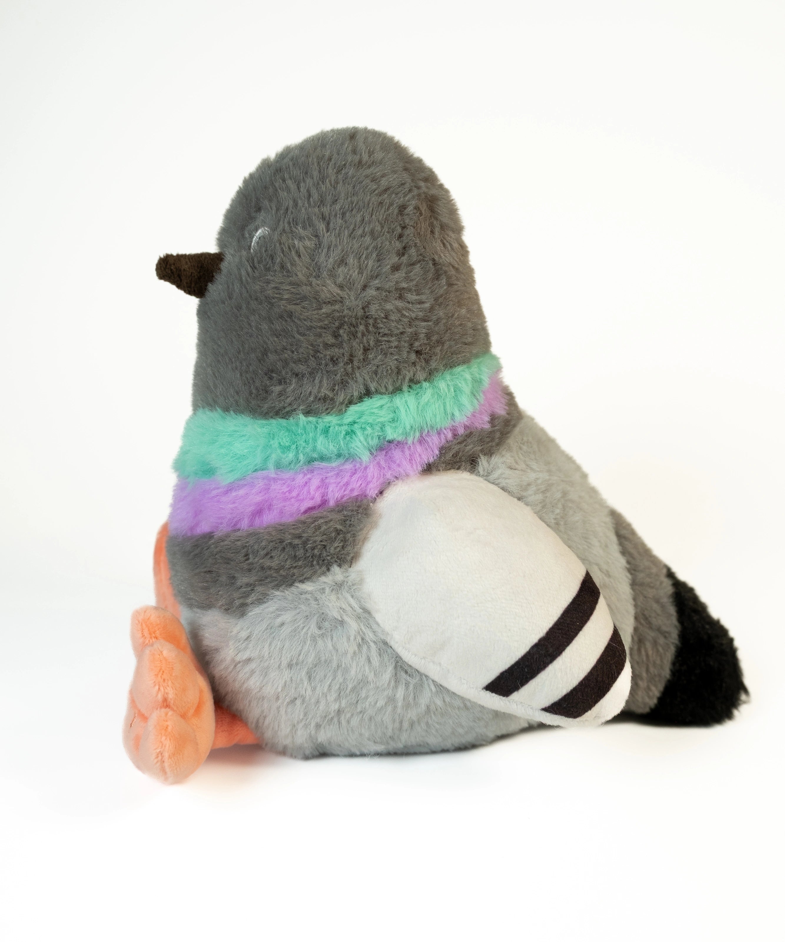 Pigeon Plush from the side.