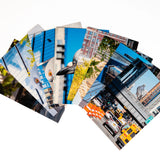 Dinosaur Postcard Set—8 postcards fanned out, each with their own shot of the iconic big pigeon.