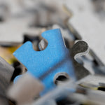 Closeup of Dinosaur Puzzle pieces.
