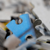 Closeup of Dinosaur Puzzle pieces.