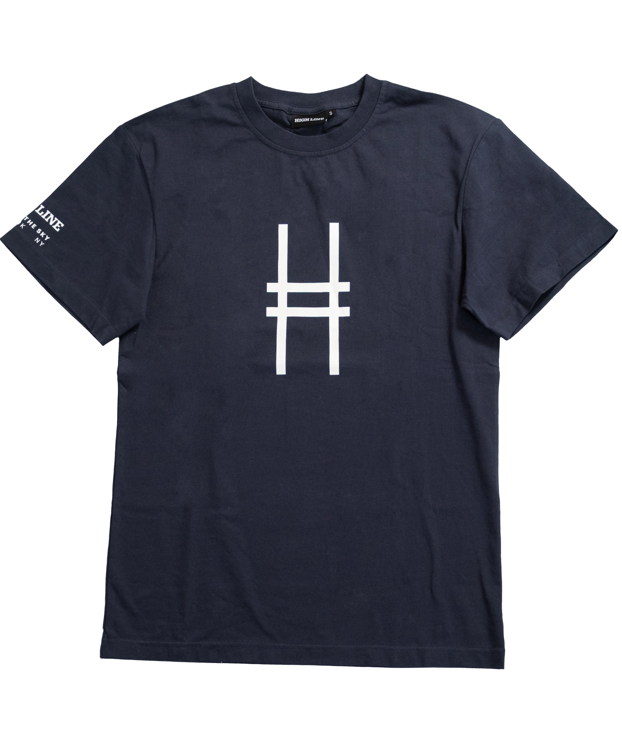 Big Icon Tee in navy, featuring the High Line icon in white and sleeve detail.
