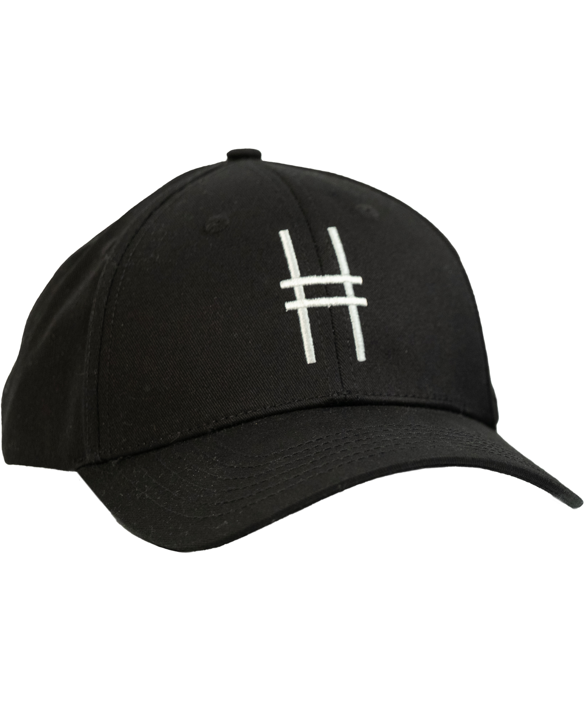 High Line Icon Contrast Cap—black cap with a white High Line icon embroidered on the front.