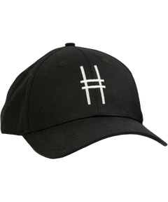 High Line Icon Contrast Cap—black cap with a white High Line icon embroidered on the front.