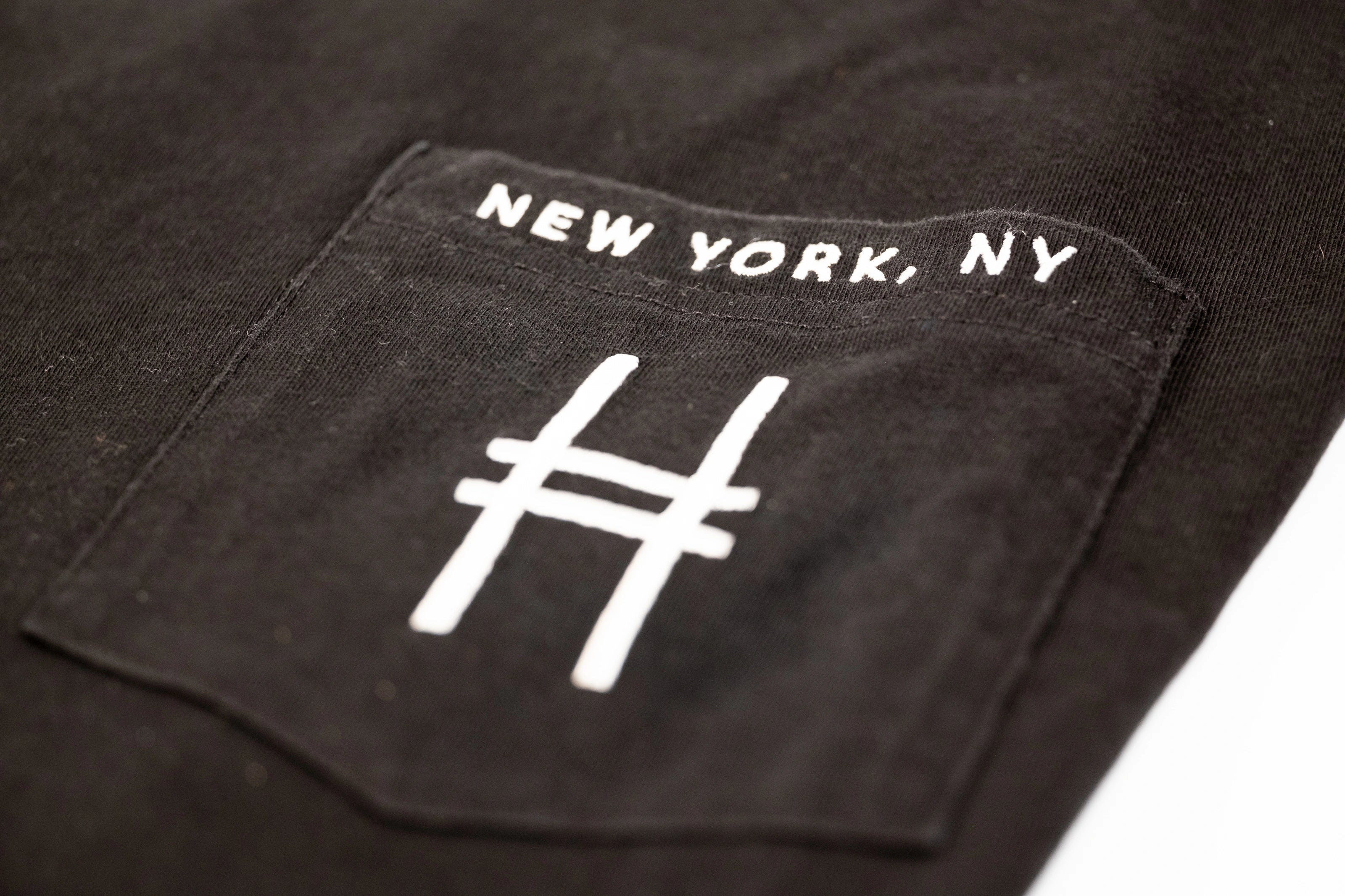 Closeup of pocket embroidery details.