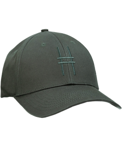 High Line Icon Cap—dark green cap with High Line icon embroidered in matching dark green thread on the front.