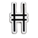 High Line Icon Enamel Pin—the High Line railroad track "H" logomark/icon in black set against white enamel.