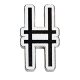 High Line Icon Enamel Pin—the High Line railroad track "H" logomark/icon in black set against white enamel.