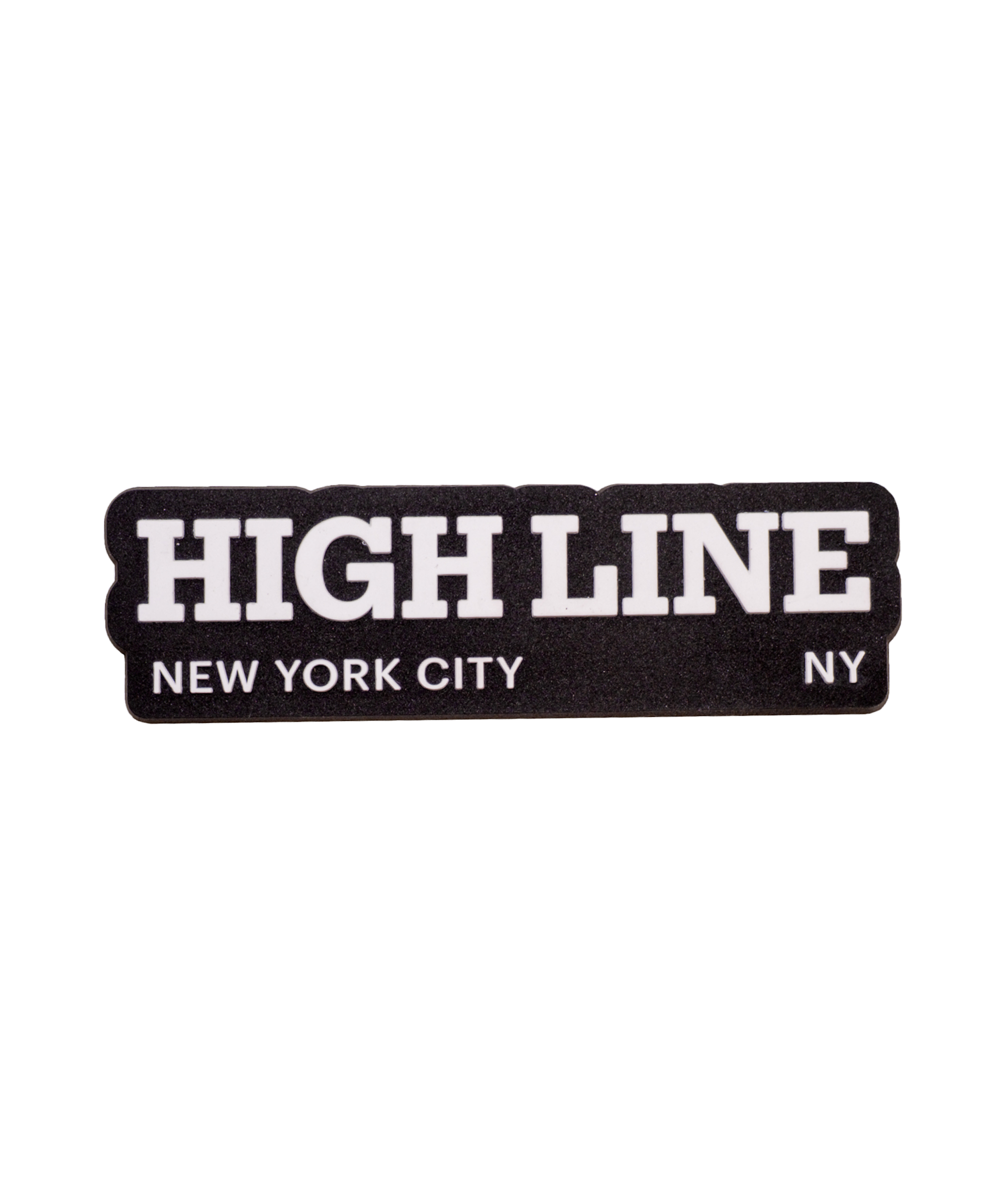 Rubber fridge magnet features the High Line's wordmark and "New York City NY"