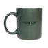 High Line Mug in Ivy, featuring the High Line wordmark in gloss against dark green matte ceramic.