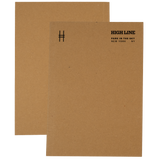 High Line soft cover unlined notebook in natural kraft with black cover details. Cover features High Line icon in upper left and High Line wordmark with tagline in the upper right.