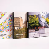 The three notecard sets—Piet Oudolf, Joel Sternfeld, and High Line Plinth— stand in a row, overlapping.
