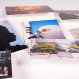 Closeup on several of the note cards in the High Line Plinth Notecard Set against a white backdrop.