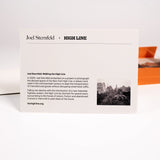The back of each gift card has some info on Joel Sternfeld and his photograph series Walking the High Line.