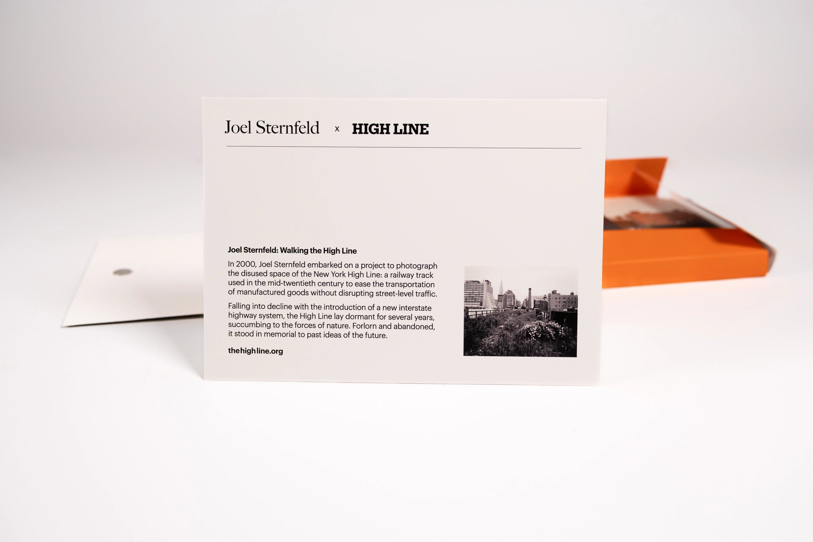 The back of each gift card has some info on Joel Sternfeld and his photograph series Walking the High Line.