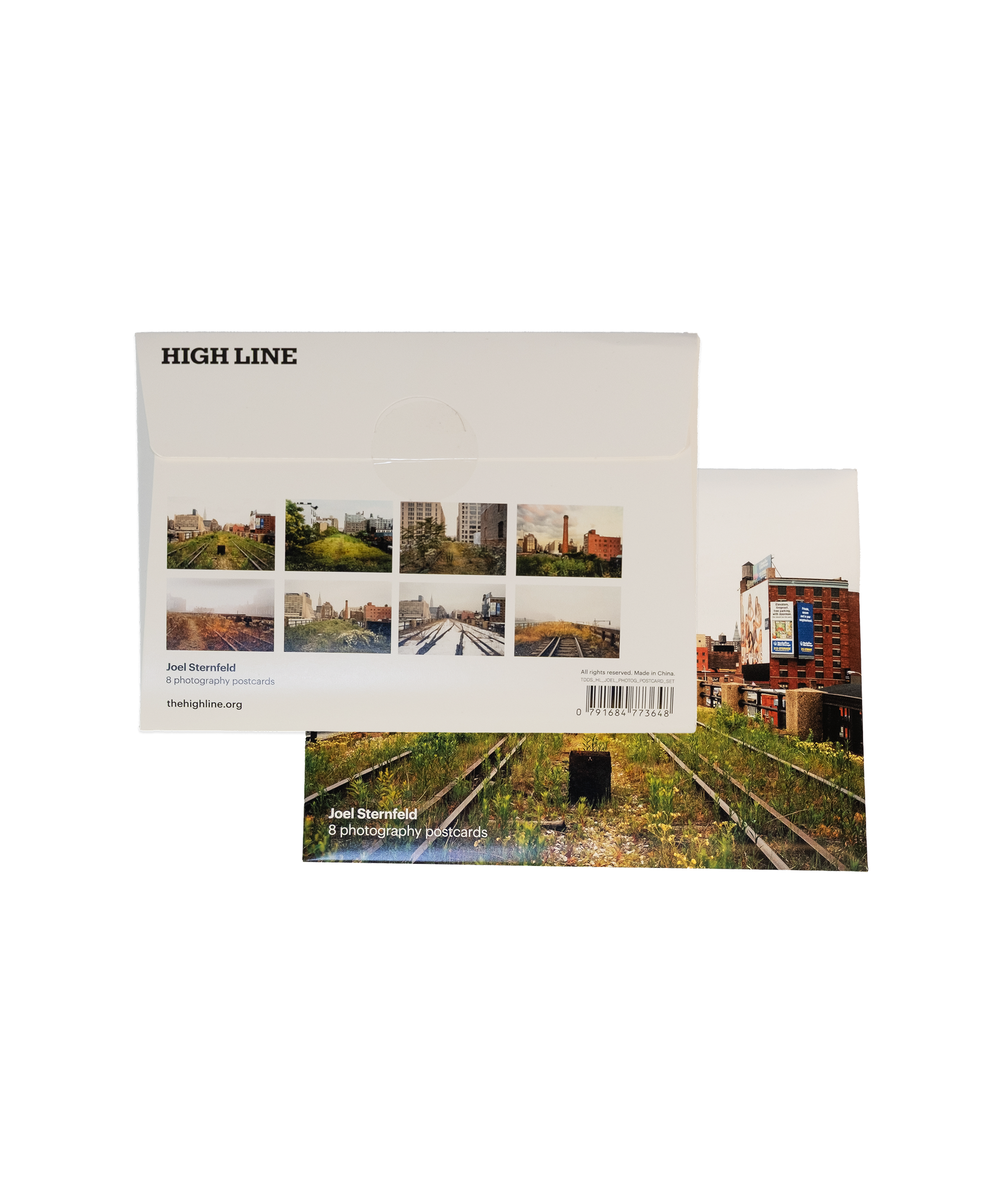 Front and back of the Joel Sternfeld Postcard Set.