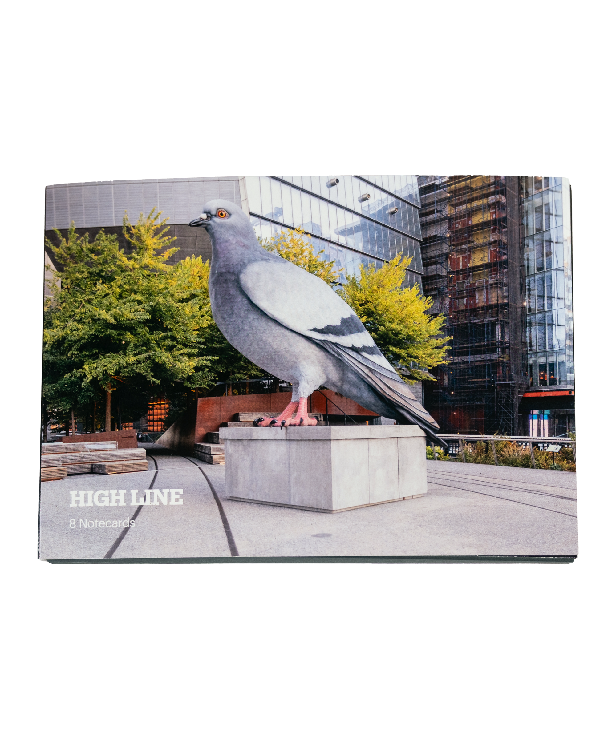 Front of the High Line Plinth Notecard Set, featuring a photo of Iván Argote's Dinosaur.