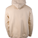 Park in the Sky embroidered hoodie in River Birch. Hoodie shown from the back with "Park in the Sky" embroidered on the hood along the seam.