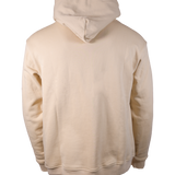 Park in the Sky embroidered hoodie in River Birch. Hoodie shown from the back with "Park in the Sky" embroidered on the hood along the seam.