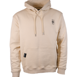 Park in the Sky embroidered hoodie in River Birch. Hoodie with embroidered High Line icon on the chest and "Park in the Sky" embroidered on the hood along the seam, shown from the front with the hood back so hood embroidery detail is not visible.