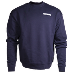 Park in the Sky Crewneck in navy. Front features a chest ribbon detail with the High Line wordmark and "New York"
