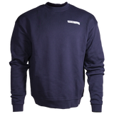 Park in the Sky Crewneck in navy. Front features a chest ribbon detail with the High Line wordmark and "New York"