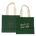 Both sides of the Park in the Sky Tote in Ivy—one side features the tagline "park in the sky" embroidered in white and the other the railroad track "H" icon embroidered in dark green against the dark Ivy green canvas with natural straps.