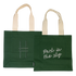Both sides of the Park in the Sky Tote in Ivy—one side features the tagline "park in the sky" embroidered in white and the other the railroad track "H" icon embroidered in dark green against the dark Ivy green canvas with natural straps.