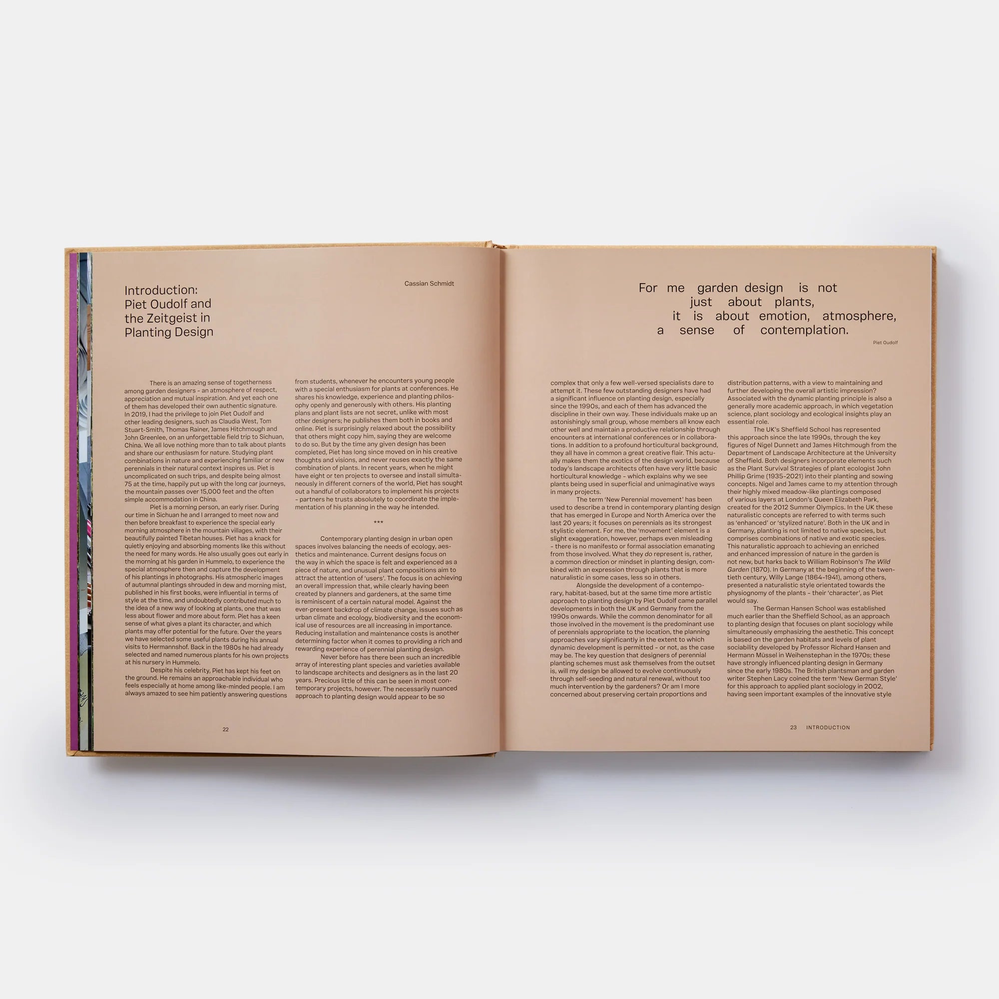 Inside spread of 'Piet Oudolf At Work' showing the introduction.
