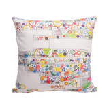 Front of Piet Oudolf Pillow Case shown on a pillow. The pillowcase features a composite of some of Piet Oudolf's illustrated garden plans for the High Line.