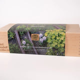 Tool box containing the City Gardener Essential Tool Kit, wrapped in an image of the High Line, with "piet oudolf collection" embossed on the box.