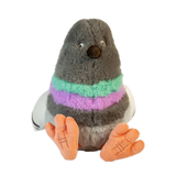 Dinosaur Pigeon Plush toy—small stuffed pigeon with High Line icons embroidered on the bottom of each foot.