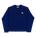 Pigeon Pocket Tee in Navy. A deep, saturated blue long-sleeve tee with a pocket on the left chest. An embroidered pigeon head peeks out of the pocket. On the right chest is a small embroidered High Line icon, a rail-road track inspired "H," in monochromatic thread. 