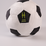 Plush soccer ball with High Line icon and "2026 Park in the Sky NY NY"on a gray background
