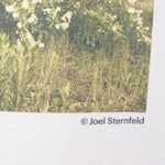Closeup of "© Joel Sternfeld" under the corner of the image printed on the Wild in the 90s T-Shirt